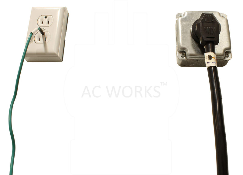 AC WORKS 30 Amp 3-Prong Dryer Wall Outlet Adapter (To 4-Prong 30 Amp Dryer Plug) To 4-Prong 30 Amp Dryer Plug