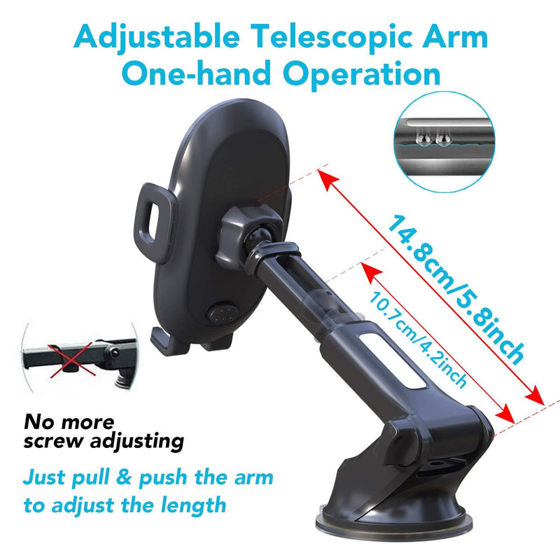 Suction Cup Phone Holder for Windshield/Dashboard/Window, Universal Dashboard & Windshield Sturdy Suction Cup Car Phone Mount with Strong Sticky Gel Pad,Compatible W/ iPhone, Samsung &Other Smartphone