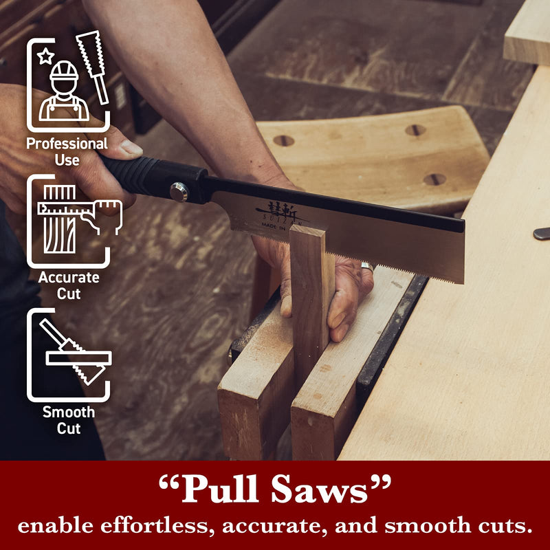 SUIZAN Japanese Dozuki Dovetail Hand Saw 7 Inch Pull Saw Tenon Saw for Cross-cut, Rip-cut, Slant Cutting Japanese dovetail hand saw