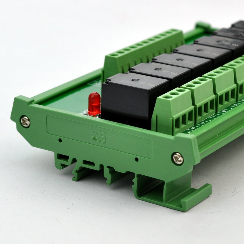 Electronics-Salon DIN Rail Mount 8 SPDT Power Relay Interface Module. (Operating Voltage: DC 5V) Operating Voltage: DC 5V