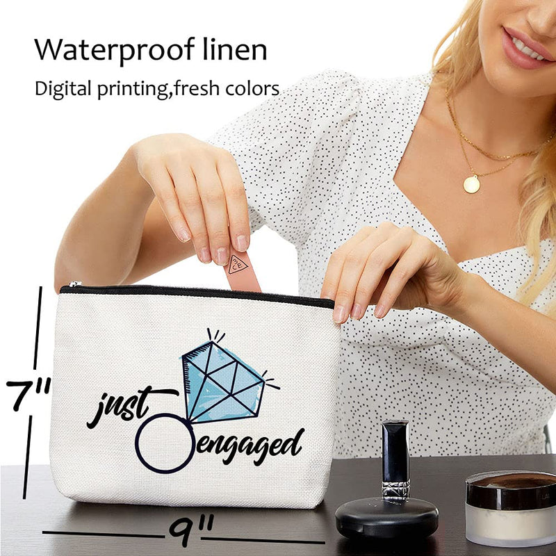 ðŸŽ Just Engaged Gift, ðŸŽ Bride Makeup Bag, Engagement Gift for Bride, Newly Engaged,Bridal Shower Gifts , Bride Cosmetic Bag, Gift for Bride, Bride Gift, New Bride Gift