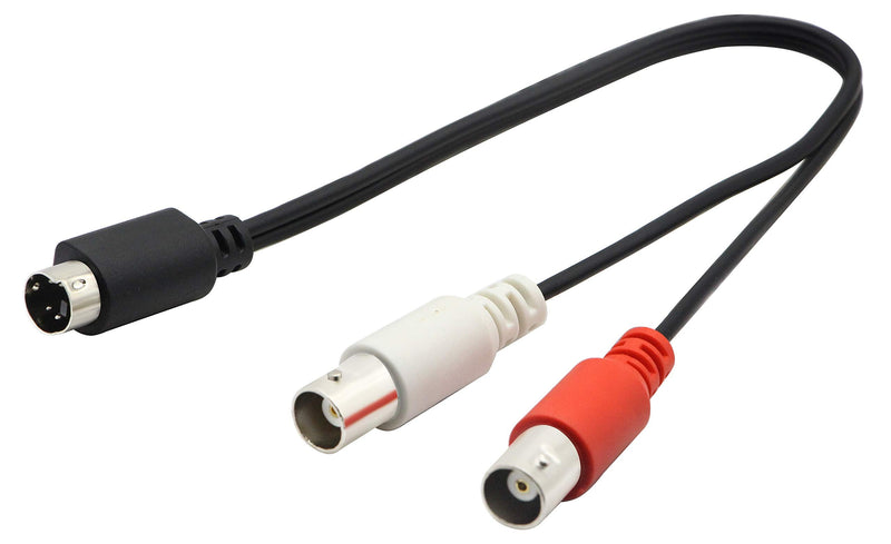zdyCGTime 4-PIN Mini-DIN S-Video Male to 2 BNC Female Y Splitter Extension Adapter Cable.Video Signal Transmission for Devices Such as oscilloscopes and Monitors (26CM) 26CM
