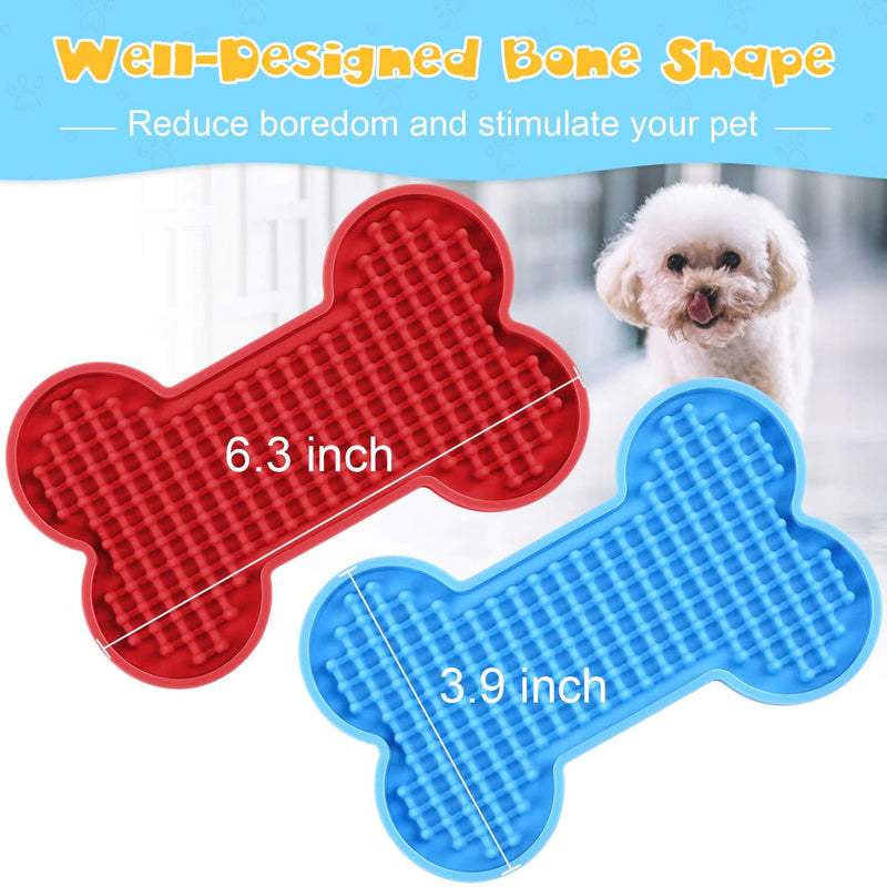 Dog Peanut Butter Lick Pad, Slow Feeder Dog Bowl, Boredom and Anxiety Reducer for Pet Food, Yogurt, Dog Bathing, Dog Grooming and Dog Training-2 Pack 2 Count (Pack of 1)