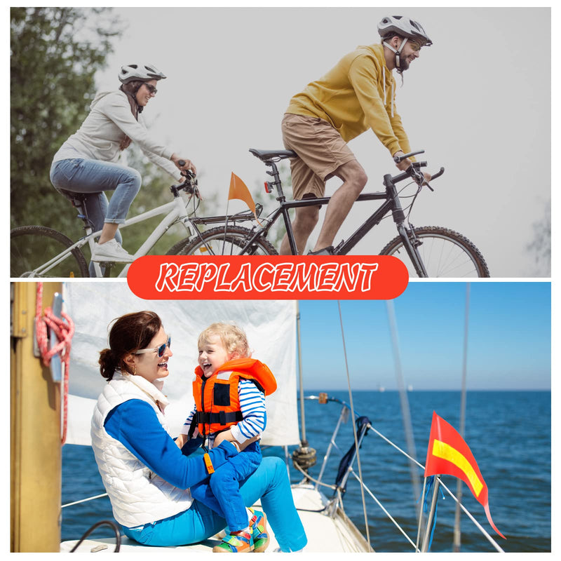 2 Pieces Replacement Safety Flag Pennant High Visibility Bike Safety Flag with Pole Tear-resistant Waterproof Bicycle Safety Flag for Children's Bicycle Electric Car Outdoor Tent (Orange and Yellow) Orange and Yellow