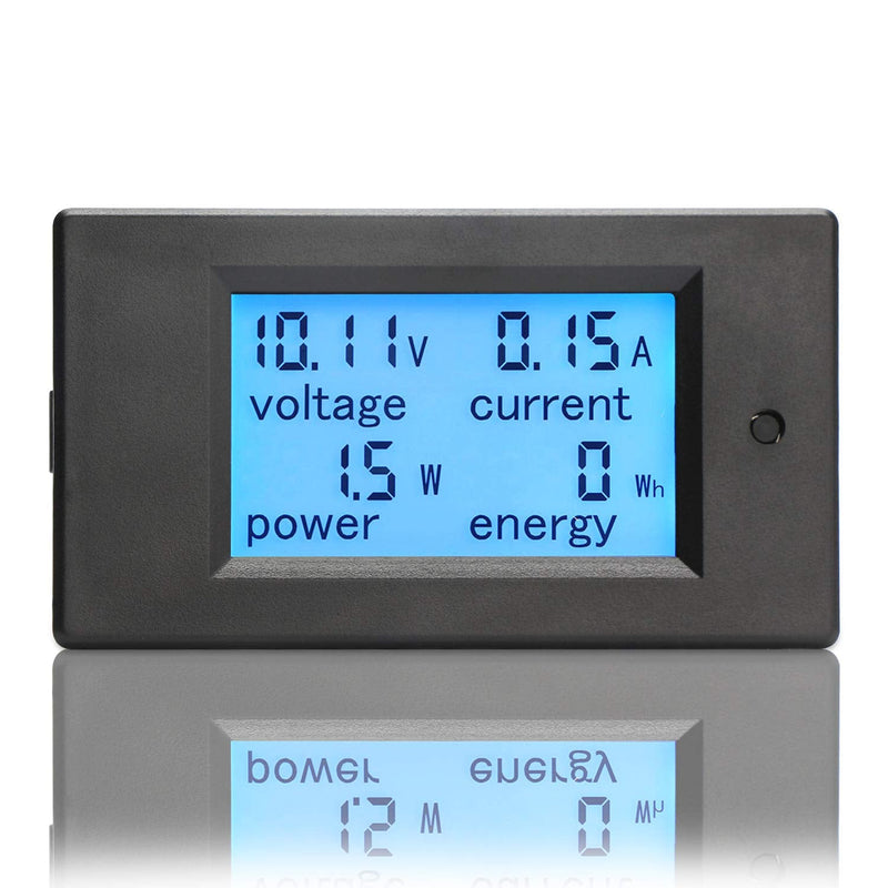 DC Battery Monitor, DROK DC Amp Meter 6.5-100V 12V 24V 48V 100A Digital Multimeter, Voltage Current Power Energy 4-in-1 Tester Gauge DC Volt Amp Watt Detector with LCD Display and Shunt