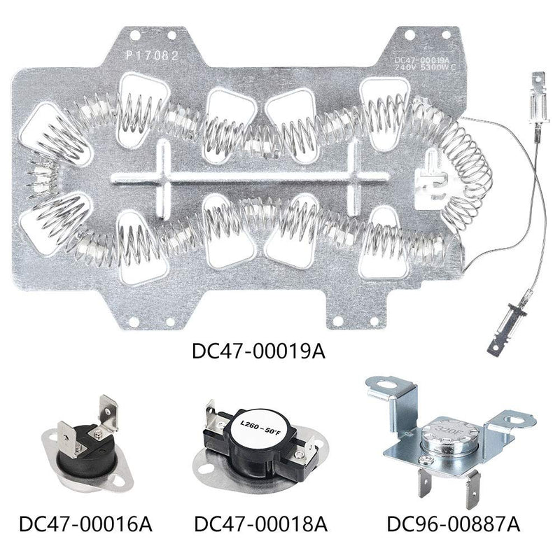 Replace Samsung Heating Element DC47-00019A Dryer Heating Element dryer thermal fuse DC96-00887A DC47-00016A Dryer Thermal Fuse DC47-00018A Thermostat Dryer Parts