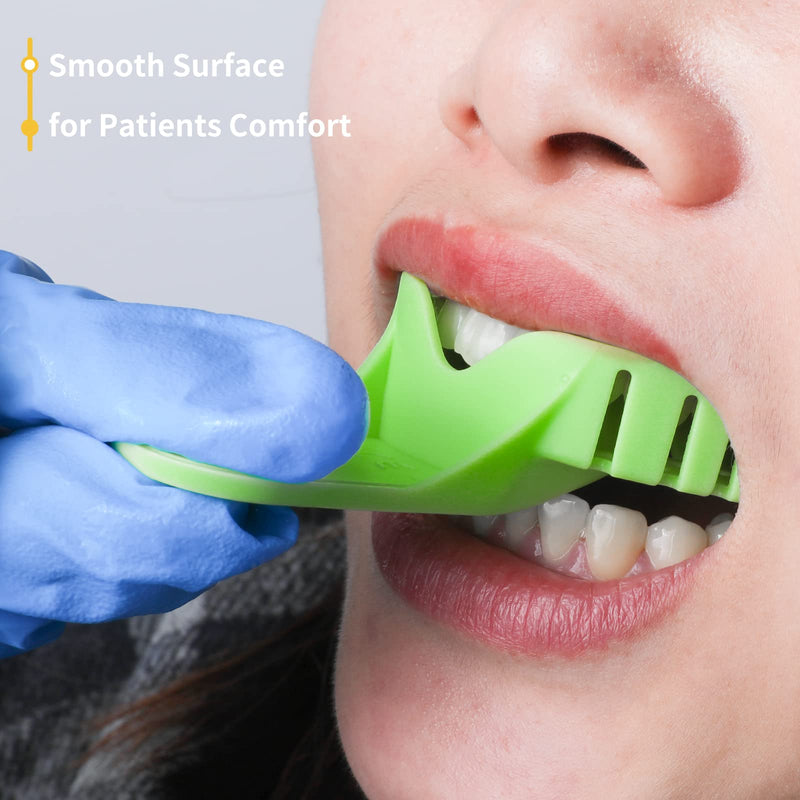 10 PCS Dental Impression Trays Disposable Plastic Small Medium Large Autoclavable Perforated Impression Trays Set Green Light Green