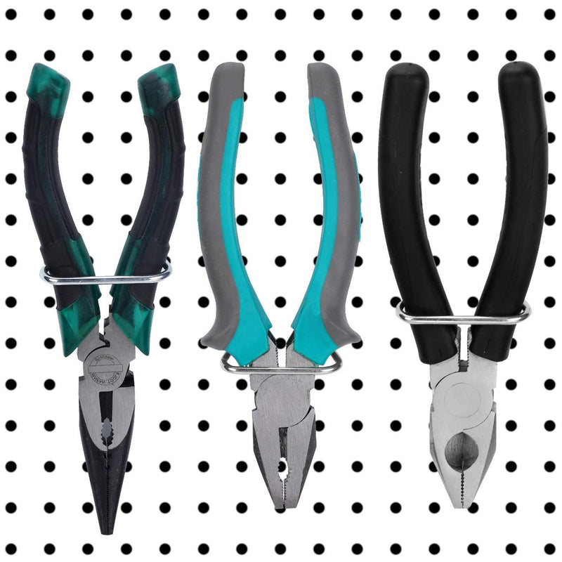 Pegboard Plier Holders, Stainless Steel Double Loop Pegboard Hooks Accessories Shelving Display Hooks for Shop Store Supermarket (30 Pieces) 30