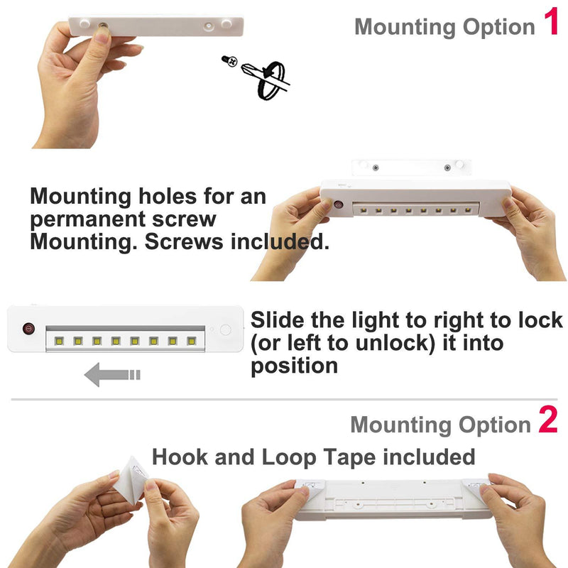 BIGLIGHT Under Counter Light Battery Operated, Dimmable Closet Light with Remote and Timer, Wireless Under Cabinet Lighting, Swivel Stick on Lights for Art Pantry Wardrobe Shelf, Warm White, 10 Inch
