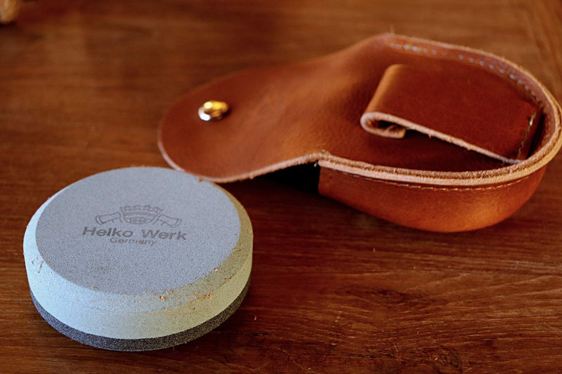1844 Helko Werk Sharpening Stone Leather Pouch - Leather Accessory for Axe Sharpening Stones