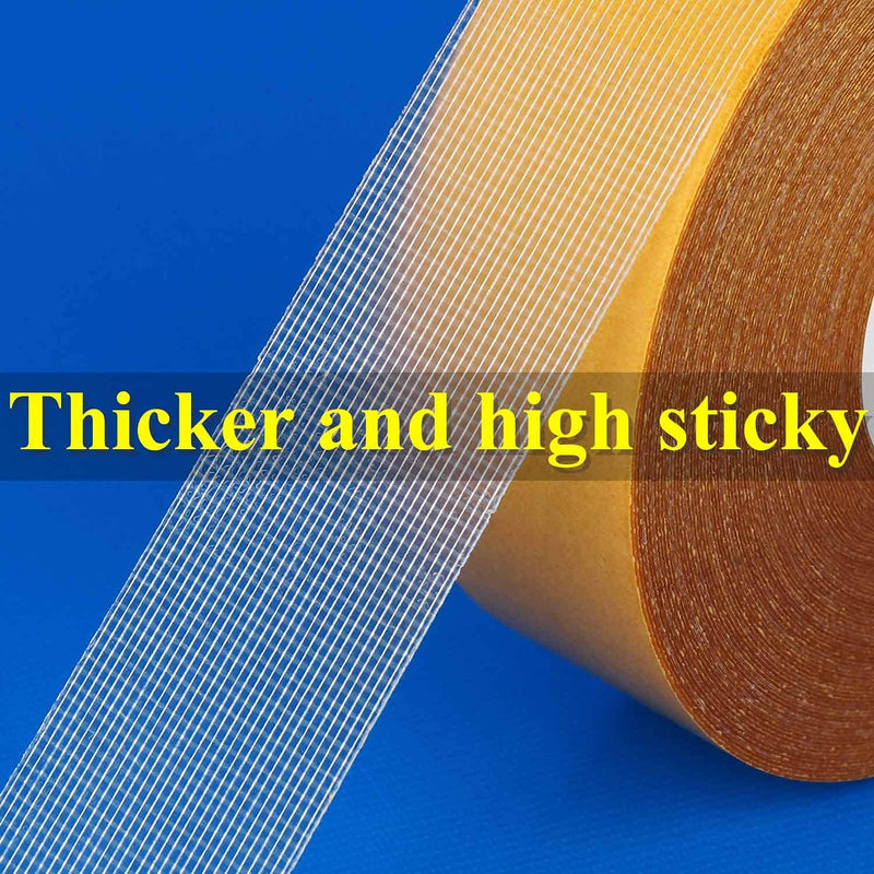 MILEQEE 1PCS Double-Sided Cloth Tape 0.6inchx66ft(20m) High Stickiness Strong Tough Carpet Tape, Durable Adhesive Duct Tape, Multipurpose Tape Easy Removal with No Residue Left, Easy Tear by Hand 0.59"x66FT