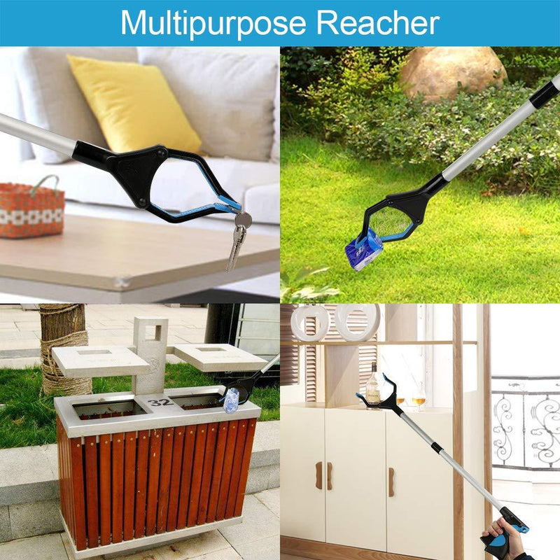 Grabber Reacher Tool for Elderly, 32" Foldable Picker Upper Grabber, Long Handy Mobility Aids, Reaching Assist Tool for Trash Claw Pick up, Litter Picker, Garden Nabber, Arm Extension (Mazarine2)