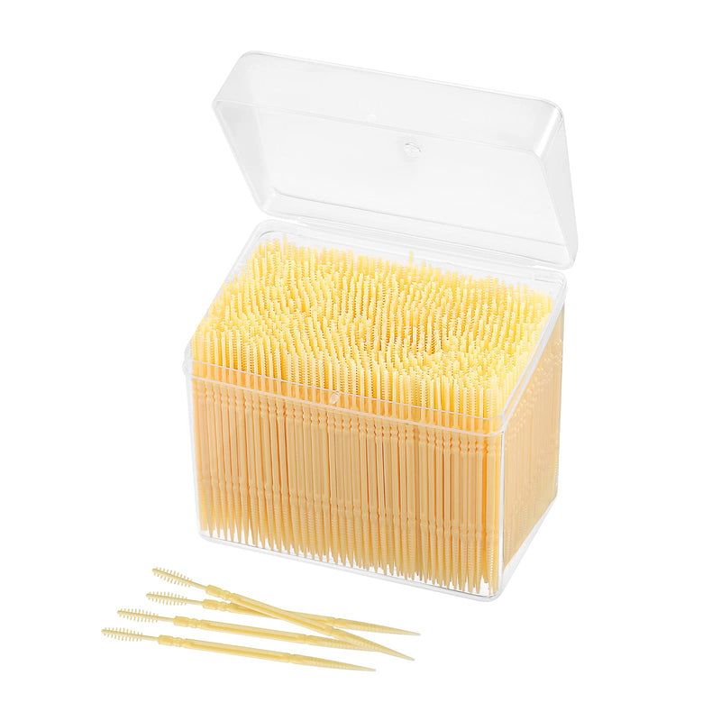 EXCEART 1000pcs Disposable Interdental Brushes Portable Plastic Toothpicks Oral Hygiene Cleaner Stick Oral Gingival Dental Toothpicks Dental Flosser Pick (Random Color)
