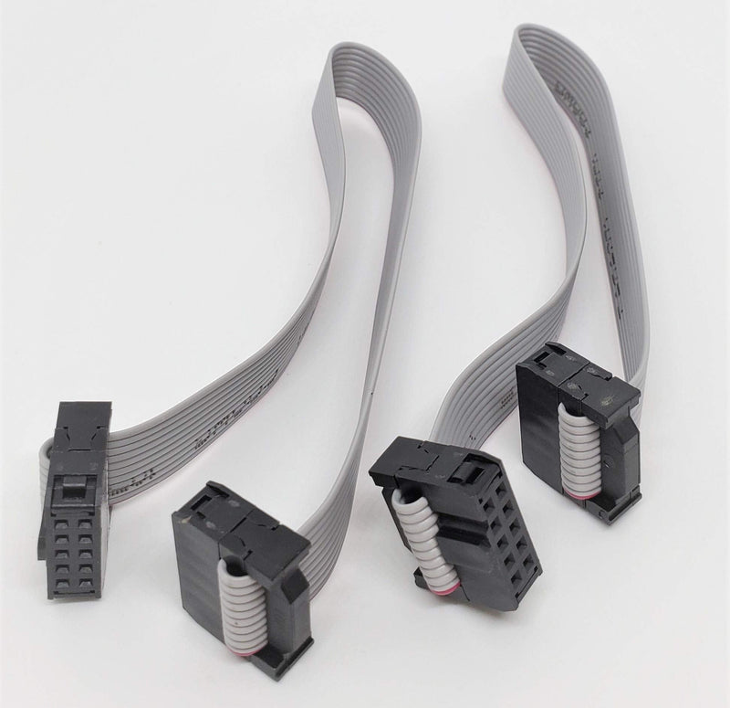 Connectors Pro IDC 2-Pack 20cm 8" Length 10 Pins 10P 2.54mm FC Dual Rows 0.1" Pitch Connectors Female Sockets on Silver Flat Ribbon Cable, Net Length is 7 inches 18cm F/F (10P-20cm-2PK) 10P-20cm-2PK