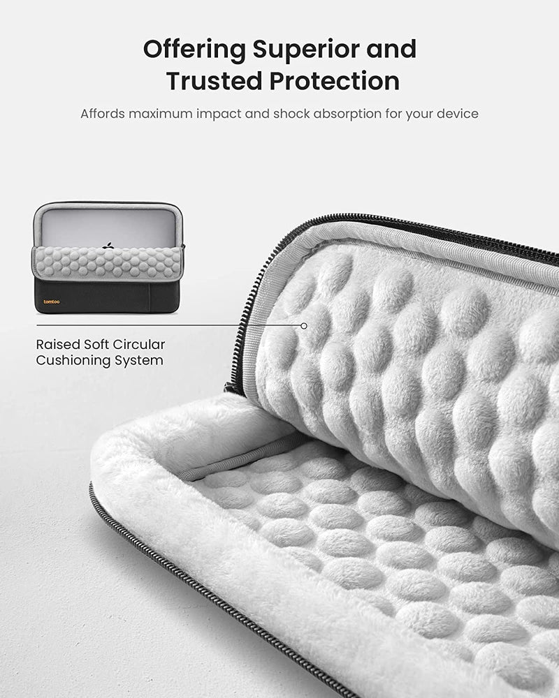 tomtoc 360 Protective Laptop Sleeve for 13-inch MacBook Air M1/A2337 A2179 2018-2021, MacBook Pro M1/A2338 A2251 A2289 2016-2021, Water-Resistant Shockproof MacBook Case Bag with Accessory Pouch Black
