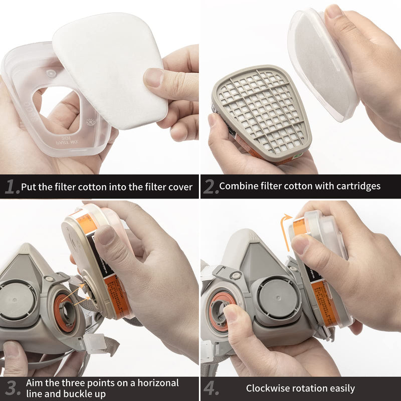 RANKSING Half Facepiece Reusable Respirator Labor Insurance Supplies 6200 Reusable Shield for Painting Sanding Polishing Spraying and Other Work