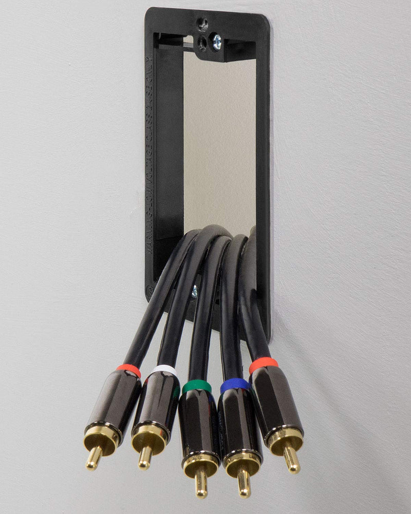 Fosmon (2 Pairs) Single Gang Wall Plate, Brush Style Opening Passthrough Cable Plate with Low Voltage Mounting Bracket