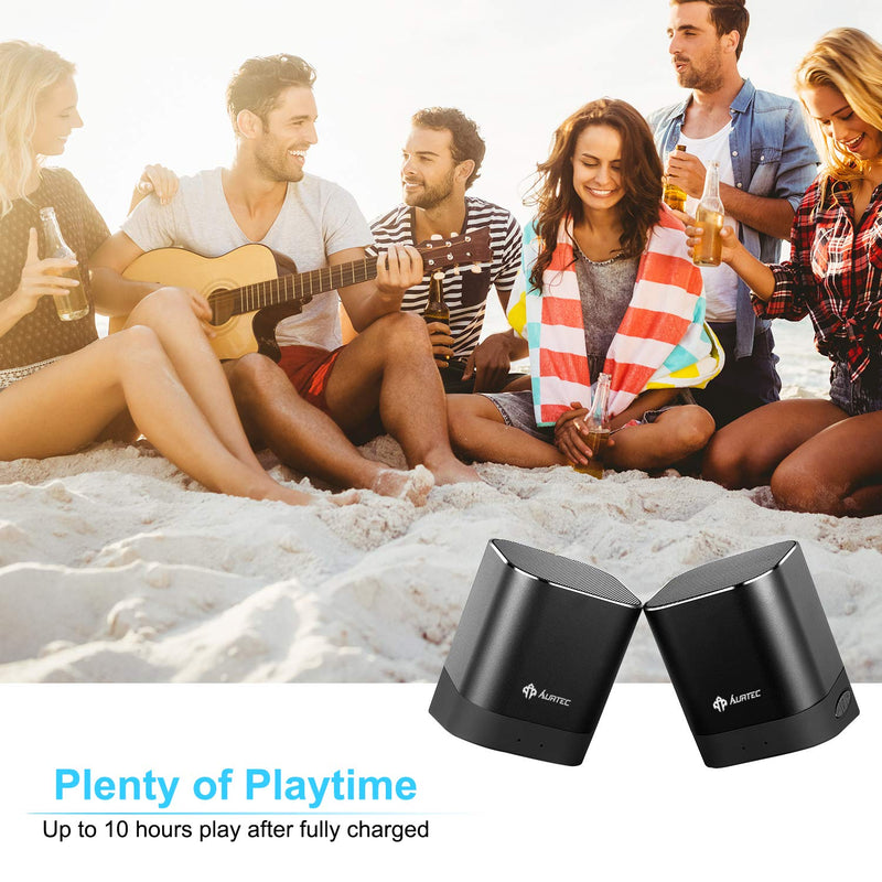 Portable Bluetooth Speaker 2020 Upgraded, AURTEC Dual Wireless Speakers with True Wireless Stereo Technology (TWS), Strong Bass and Powerful Volume, Bluetooth 4.2 for iPhone, Echo, Android and More