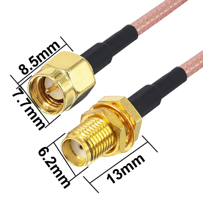 YOTENKO SMA Male to SMA Female RF Connector RG 316 WiFi Antenna Extension Cable 2M