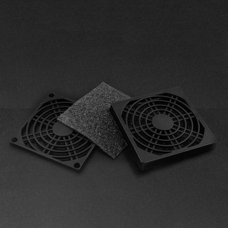 Unlorspy 6 Pcs Black Cooling Fan Filter 80 mm Square Plastic Case Fan Filter Cover PC Computer Case Mesh