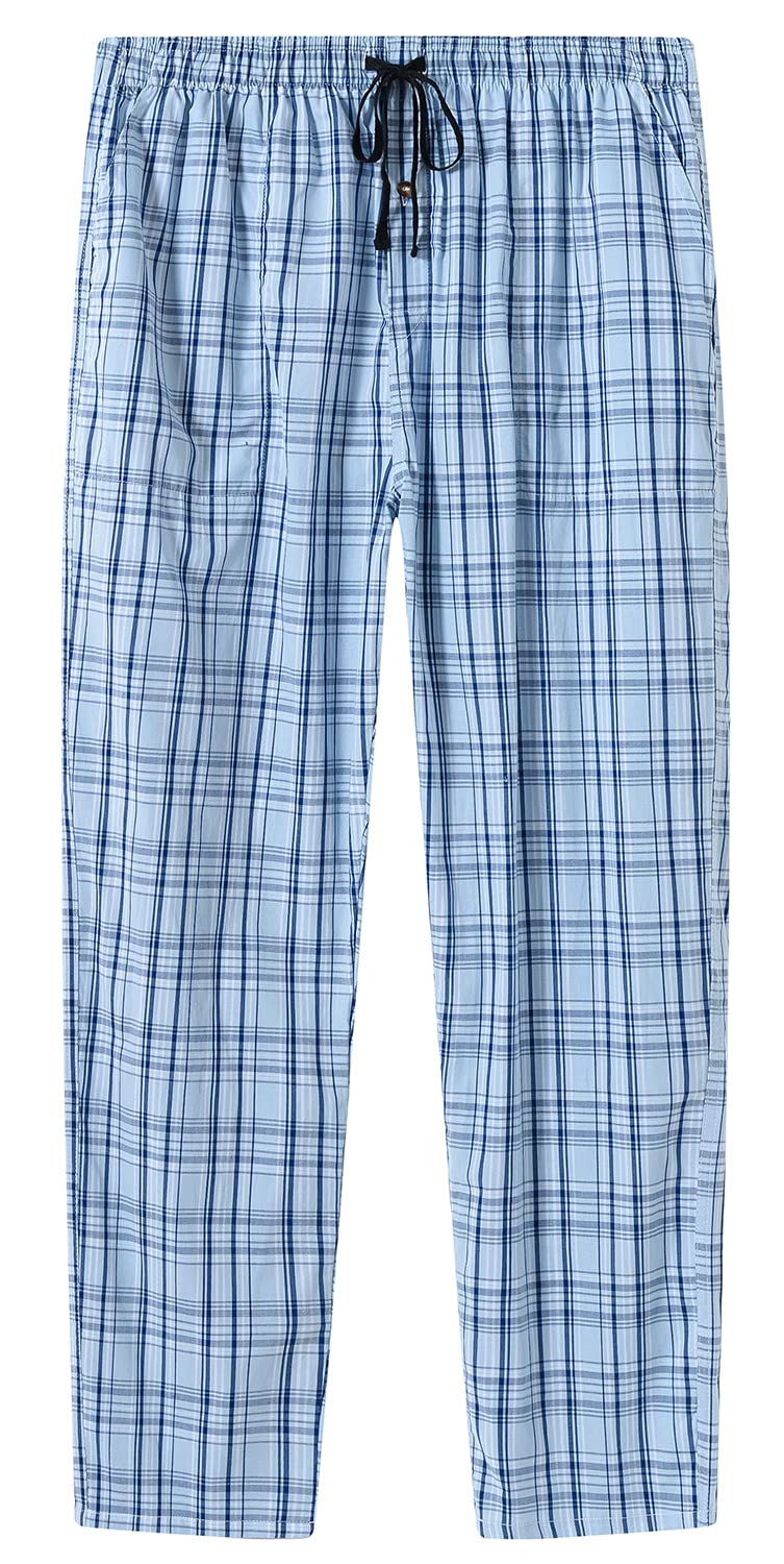 MoFiz Men's Pajama Bottom Pants Sleepwear Lounging Relaxed House PJS Pants with Drawstring Button Fly 3-Pack F-3pack Large