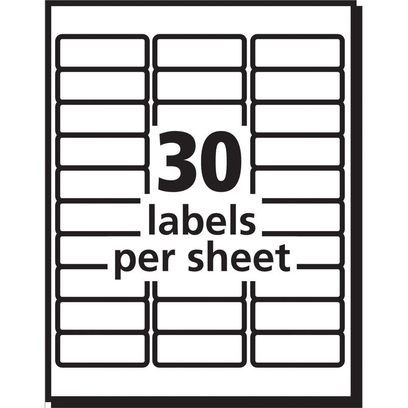 AVERY Address Labels with Sure Feed for Inkjet Printers, 1" x 2-5/8", 750 Labels, Permanent Adhesive (8160) - 08160, White