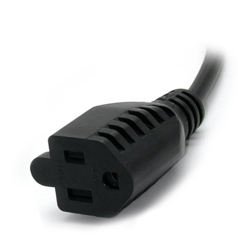 StarTech.com 1ft Standard Computer Power Adapter Cord (IEC 60320 C14 Male to NEMA 5-15R Female) - 10A - Black - Wall Power to PDU, Monitor & Computer AC Power Cable (PAC100) 1 Pack