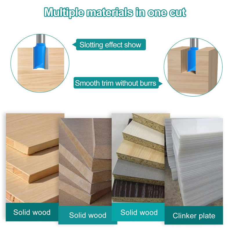 6 pieces shaft floor cleaning cleaning cutter set, cutter for router 8 mm shank, surface end mill for wood, woodworking (10 mm, 15 mm, 20 mm, 22 mm, 25 mm, 30 mm) 1