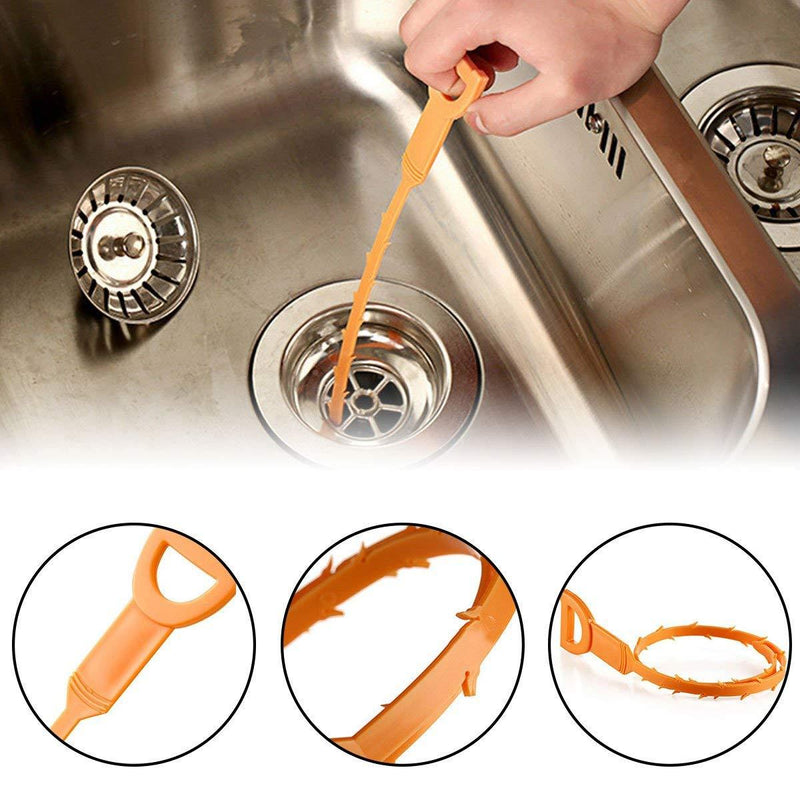 Omont Drain Clog Remover Tool, 6 Pack Drain Hair Clog Remover Tool, Sink Drain Clog Remover, 20 Inch Drain Cleaner Tool for Sink, Tube Drain Cleaning