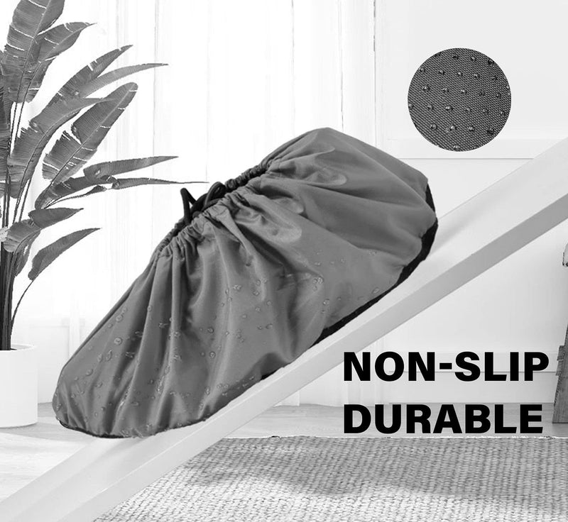 5 Pairs Waterproof Anti slip Washable Reusable Boots Cover Indoor Shoe covers (Medium, Grey) Medium