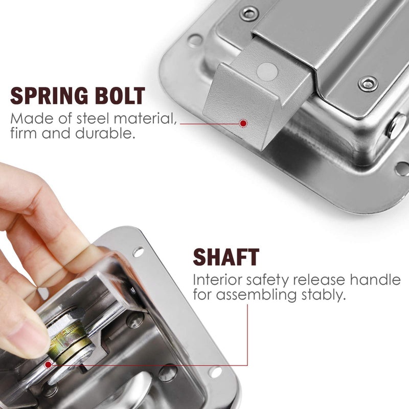 WINOMO Travel Trailer Lock Stainless Steel Rv Door Latch Heavy Duty Flush Mount Handle Latch for Toolbox