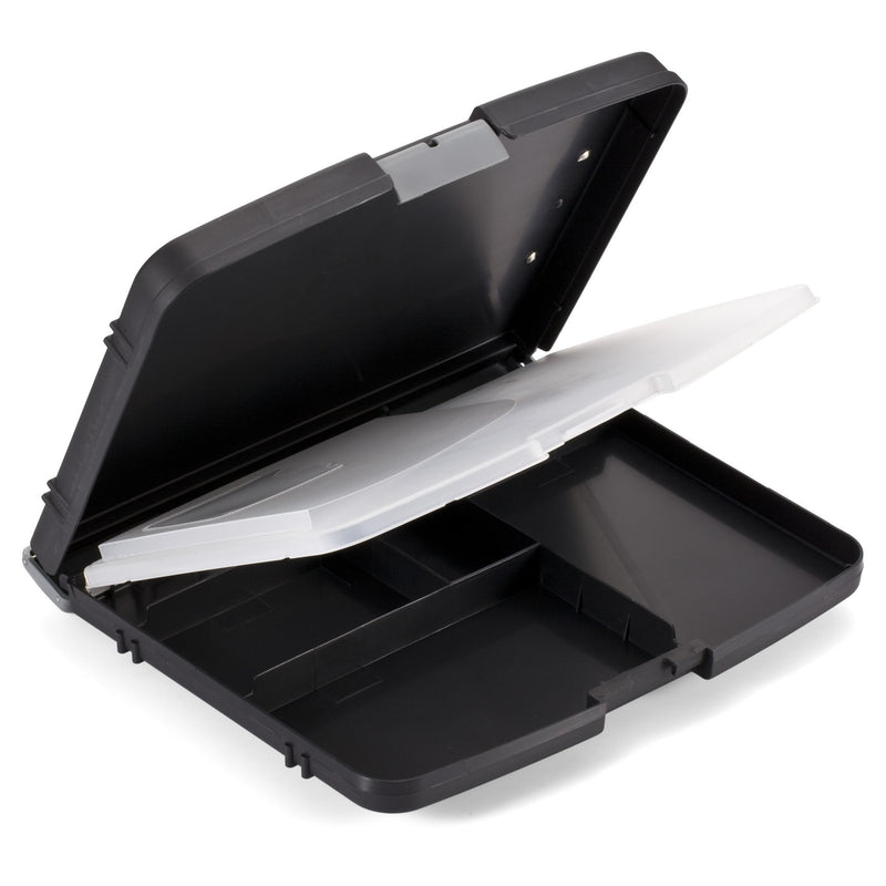 Officemate Triple File Clipboard Storage Box, Recycled, Black (83610) 1