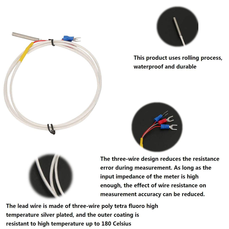 Temperature Transmitter, PT100 Temperature Sensor DC24V Output -50~400 Degree 0~10V Temperature Transmitter with 1M Sensor