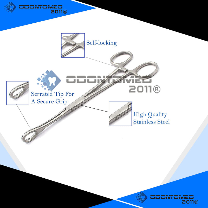 OdontoMed2011® 6" Mini Sponge Body Piercing Forceps silver