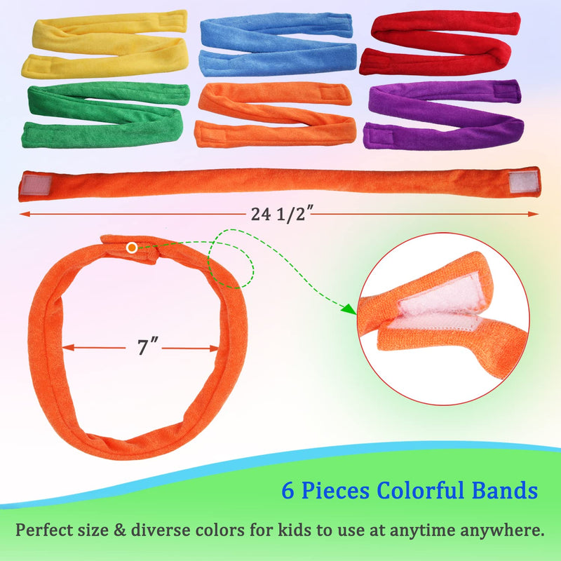 Chew Necklaces for Sensory Kids Boys Girls, Fabric Necklace for Toddler Chewing Alternative Oral Biting Toys, Terry Cloth Absorbent Chewy Toy Autism for ADHD SPD Fidgeting Necklace 6 Pack