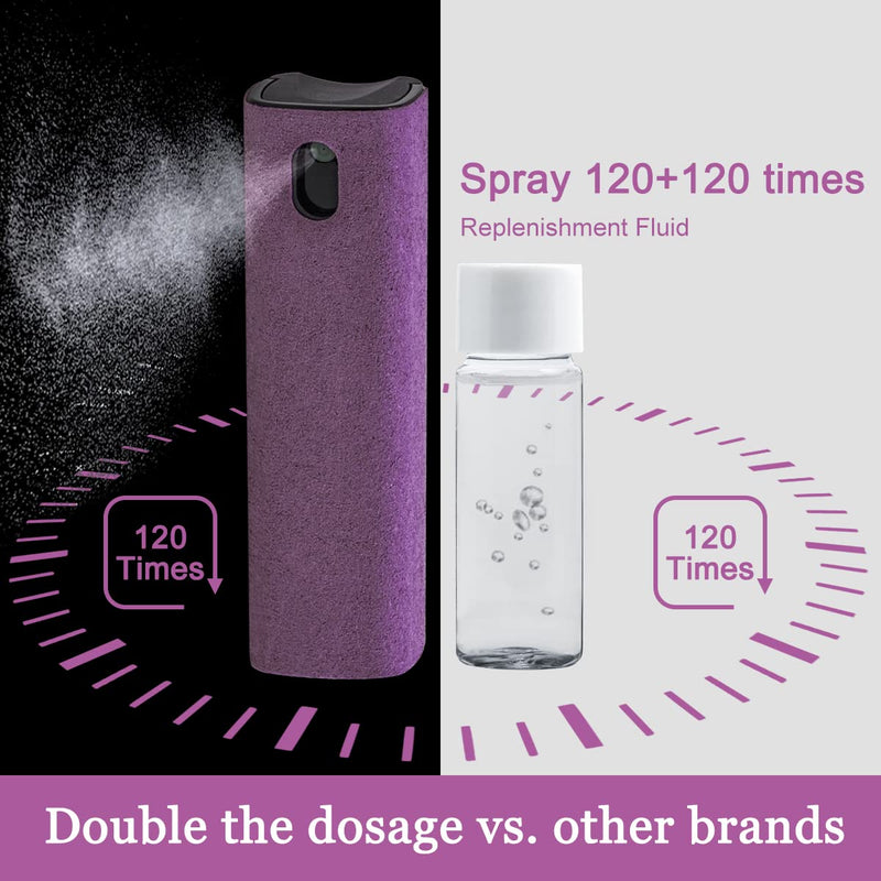 Screen Cleaner Touchscreen Mist Spray, walrfid Cleaning Kit for Electronic Smart Phone TV, Laptop, Tablet, PC, Computer LCD Flat Screens, Eyeglasses, Compatible with iPhone iPad MacBook Pro - Purple