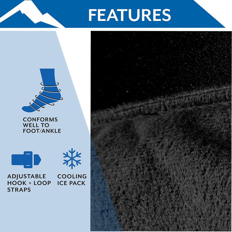 Brownmed Polar Ice Foot and Ankle Wrap, Cold Therapy Ice Pack, Universal Size (Color May Vary) - Made in USA