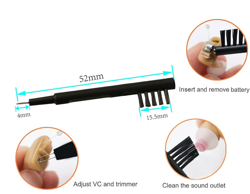 Hearing Aid Ear Domes Cleaning Tools Hearing Aid Close Domes for Resound Sure Fit Style RIC RITE and Open Fit BTE Hearing Amplifier with Brush Cleaner（M Size 8PCS) M