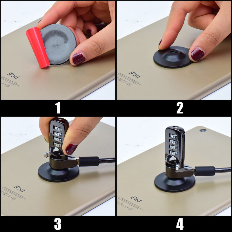 I3C Anchor Plate Adhesive Security Plate, Laptop Lock Plate with Slot, Universal Lock Plate for Laptop, Monitor, iPhone Smart Phone, MacBook Pad Ipad, Tablet, Other Electronic Products (Black 4pcs) 4pcs black
