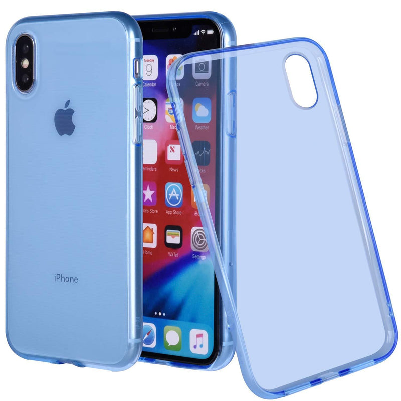 Wisdompro iPhone Xs Case, iPhone X Case, Bundle of 5 Pack Extra Thin Slim Jelly Soft TPU Gel Protective Case Cover for Apple iPhone X XS 10(Blue, Aqua Blue, Hot Pink, Yellow, Red)- Transparent Color [XS/X] 5-Color Clear