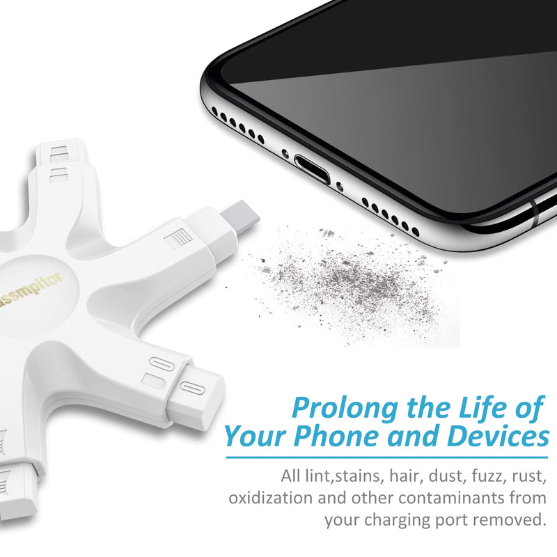 iPhone Cleaning Kit Port Cleaner - Repair & Restore Tool for iPad Pro Watch Cell Phone Charging Port, Lightning Charger Cables Speaker Airpod Cleaning Putty Dust for All Devices - Snowflake Multitool Snow White