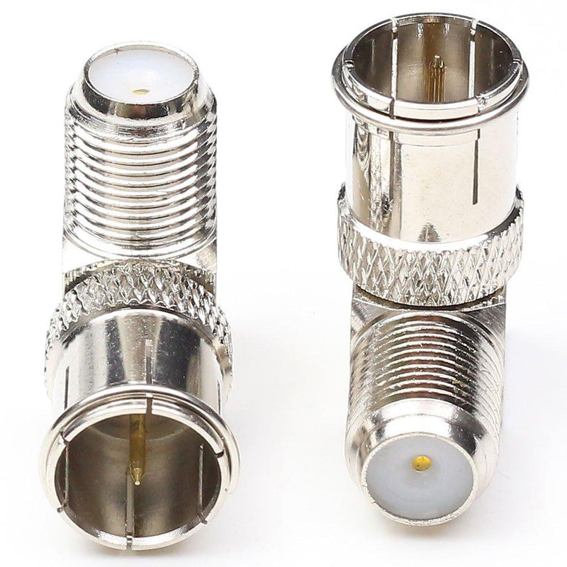 F Push on Connectors,ANHAN F Female to Male Right Angle Adapters F Quick Connect Coax Connector for Wall Mounted TV,Wall Plate, Cabinet, RV TV and Coaxial Cable Connection 10Packs 10