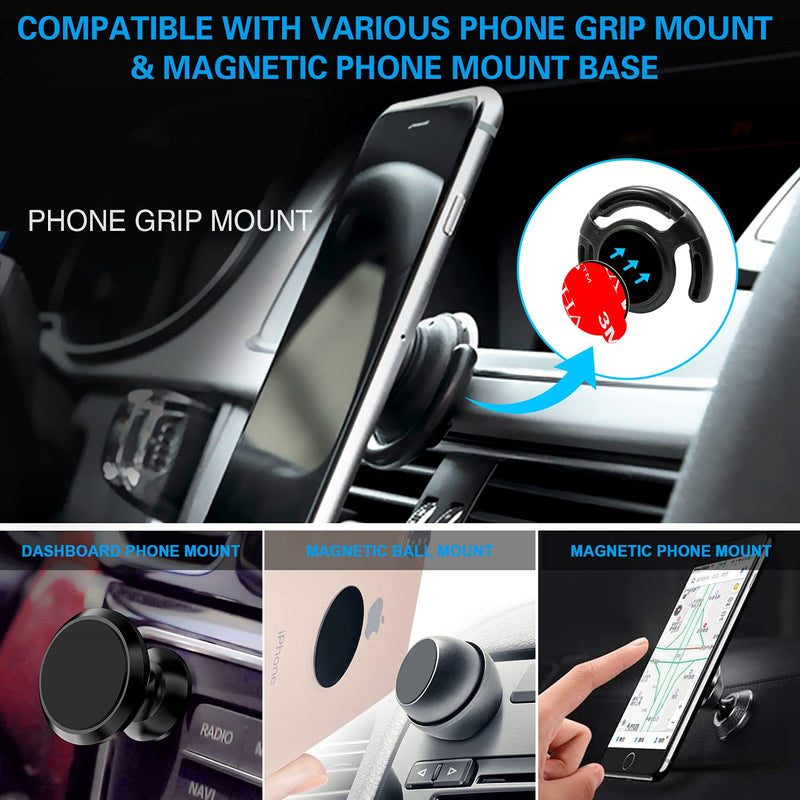 3M Sticky Adhesive Replacement Compatible with Socket Mount Base, volport 10 Pack VHB Sticker Pads for Car Magnetic Phone Holder and 2pcs 1.38 Inches Double Sided Tape for Collapsible Grip & Stand