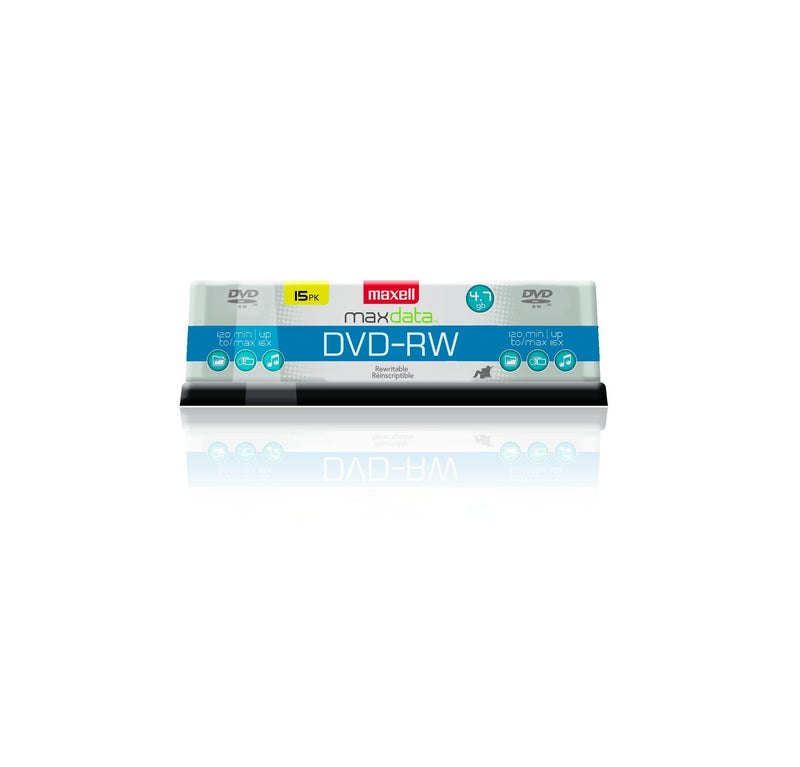Maxell 635117 Rewritable Recording Format 4.7Gb DVD-RW Disc Playback on DVD Drive or Player and Archive High Capacity Files