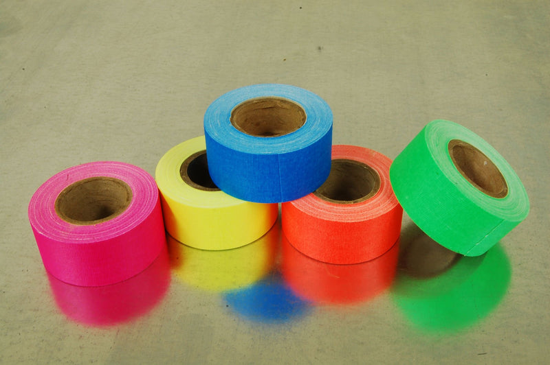 1 Inch x 6 Yards UV Blacklight Reactive Fluorescent Gaffer Tape (5 Pack 5 Rolls x 6 Yards) 5 Pack 5 Rolls x 6 Yards