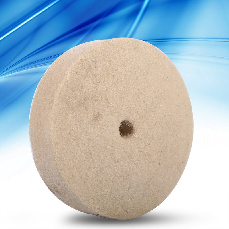 Pack of 4 polishing discs, beige wool felt polishing discs, wool felt wool felt sanding bench, felt disc polishing wool polishing polishing disc grinding round wheel wool felt polishing disc 100 x 25 mm