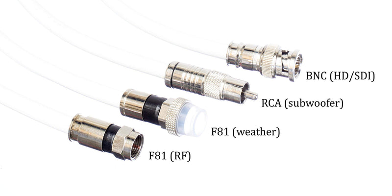 50' Feet, White RG6 Coaxial Cable (Coax Cable) with Connectors, F81 / RF, Digital Coax - AV, Cable TV, Antenna, and Satellite, CL2 Rated, 50 Foot