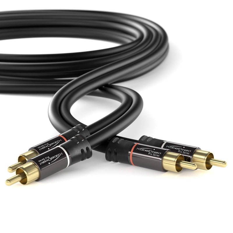 KabelDirekt â€“ RCA Stereo Cable & Cord â€“ 6 feet short (dual 2 x RCA male to 2 x RCA male audio cable, digital & analog, double shielded â€“ supports subwoofers, amplifiers, AV receivers, Hi-Fi, black)