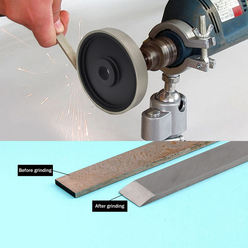 CAQUXIL Diamond Lapidary Jewelry Grinding Wheel 6 Inch with 1 Inch Arbor Hole, Diamond Grinding Wheel for Gem, Marble, Granite, Glass, Ceramics, Cemented Carbide, 320 Grit Grit 320