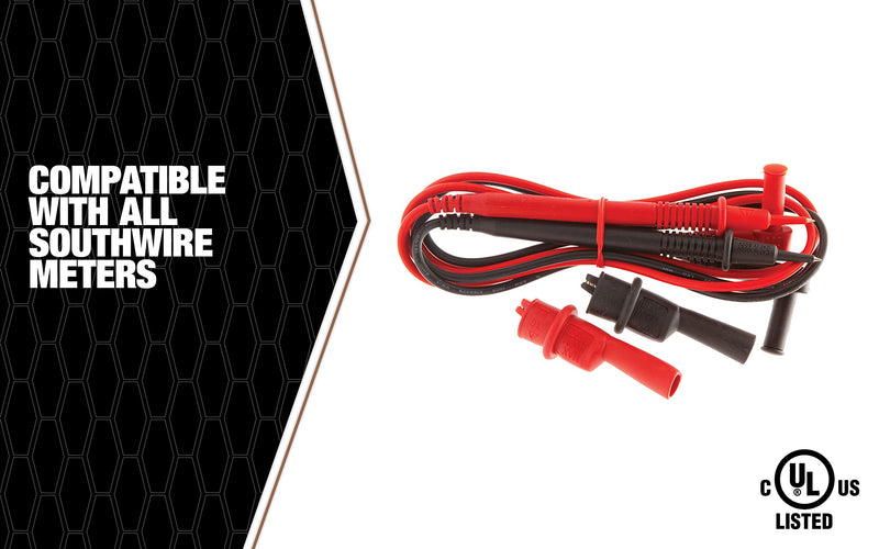 Southwire Tools & Equipment 60010S Replacement Test Leads with Alligator Clips,black red